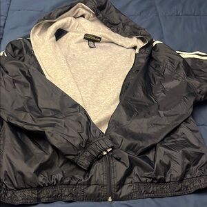 Black Hooded Windbreaker Jacket